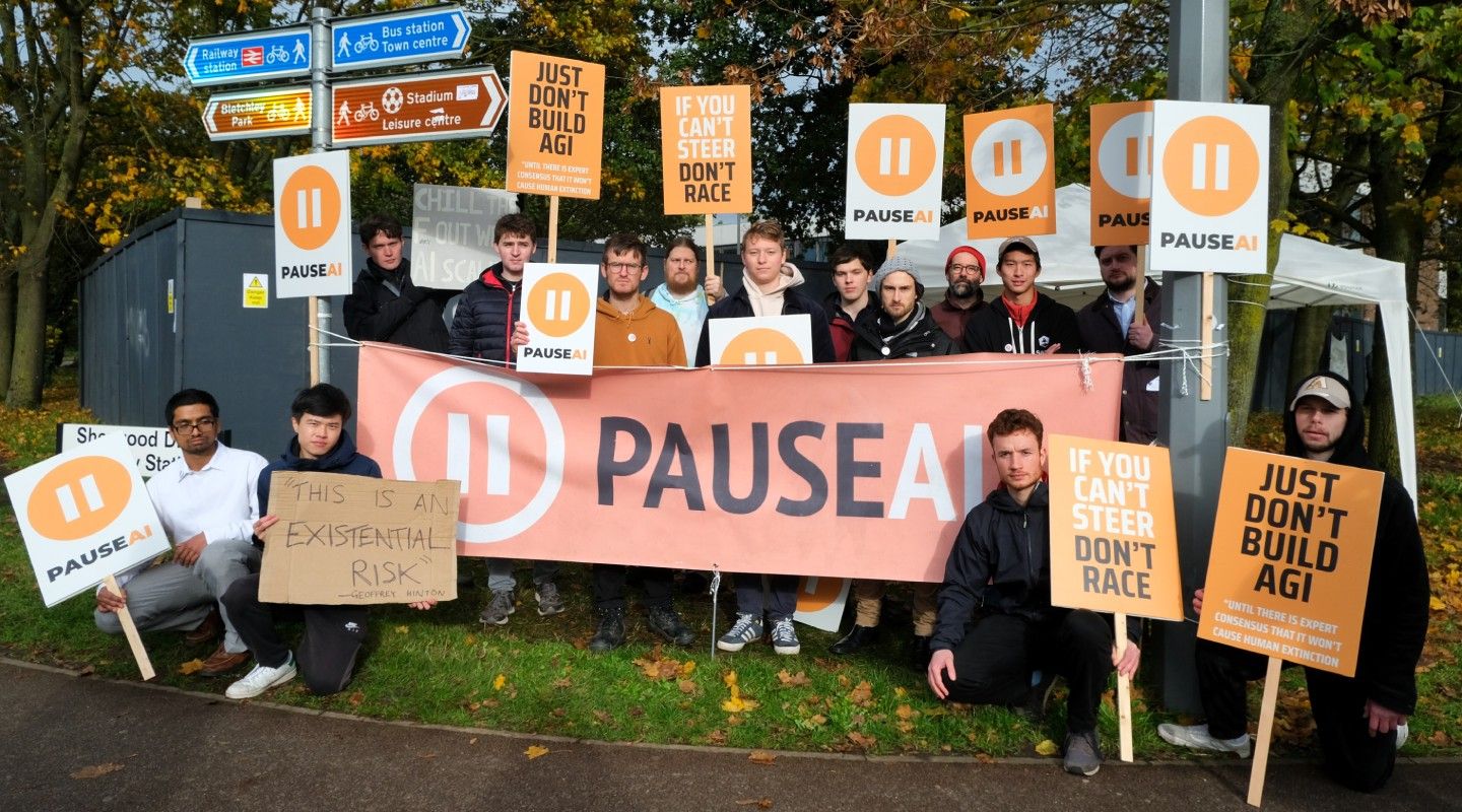 Protesta de PauseAI en Reino Unido