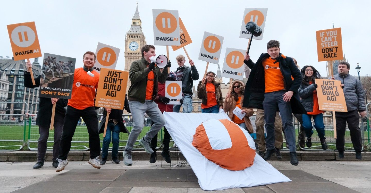 Protesta de PauseAI en Reino Unido